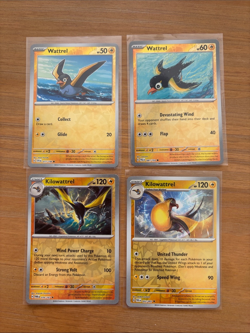Wattrel & Kilowattrel Evolution Lot | 4 Pokémon Cards | Reverse Holo ✨5/$25✨